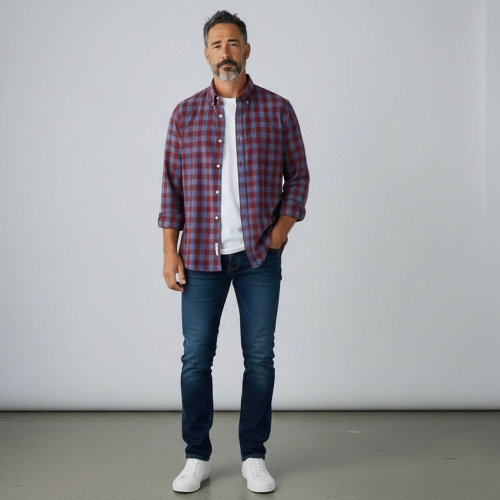 Goodthreads Red and Blue Plaid Men's Shirt